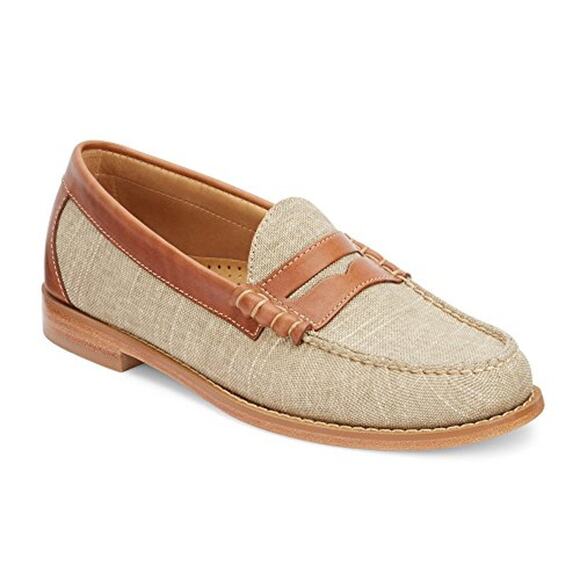 Weejuns G.H. Bass Men's Larson Penny Loafer Vachetta British Tan Canvas 9.5 - Picture 1 of 9